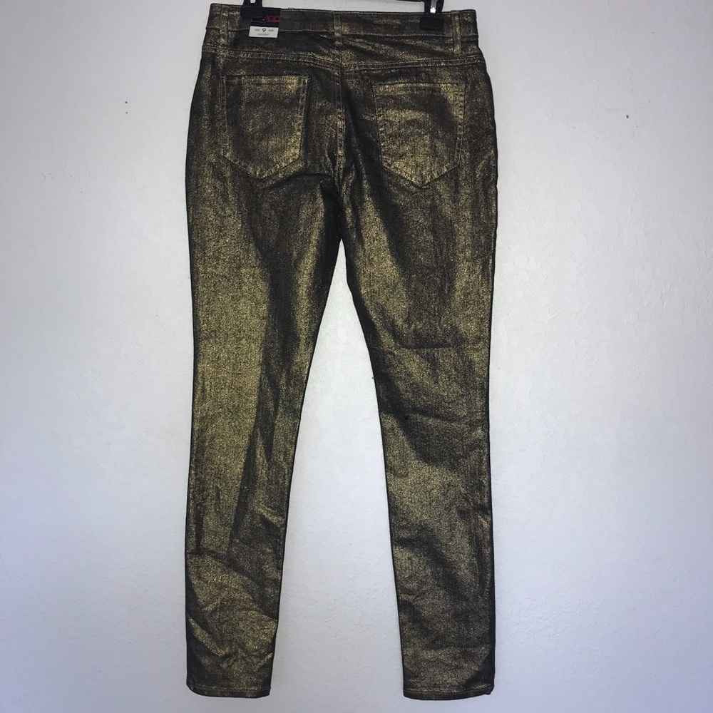 NWT Bongo Metallic Gold Black Stretch Skinny Jeans* - Picture 6 of 6